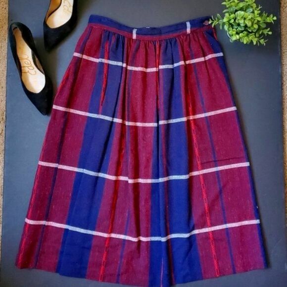 Vintage Sag Harbor Plaid Skirt - Picture 1 of 11